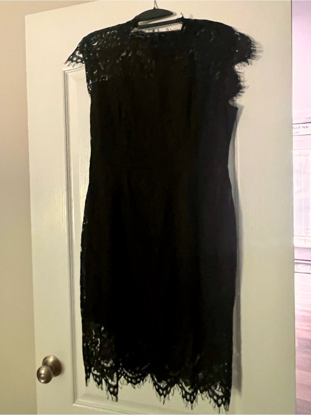 Amazon Black Lace Midi Dress with Cap Sleeves